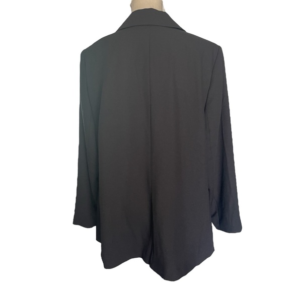 Addition Elle Black One Button Patch Pocket Blazer Jacket (20) - Picture 7 of 14